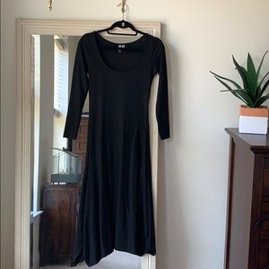 ASOS black ribbed dress with asymmetric hem (4) ✨